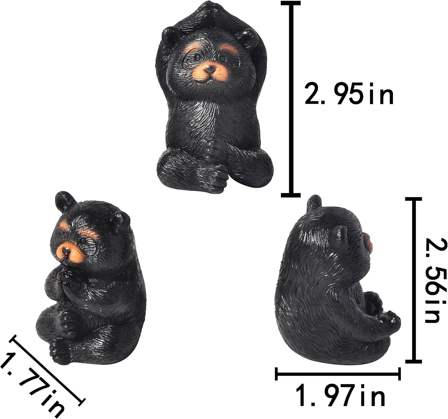 3 Pack Yoga Bear Statue,Mini Collectible Figurines,Living Room Shelf Office Desk Decor, Exercise Meditation Accessories, Yoga Gifts for Women