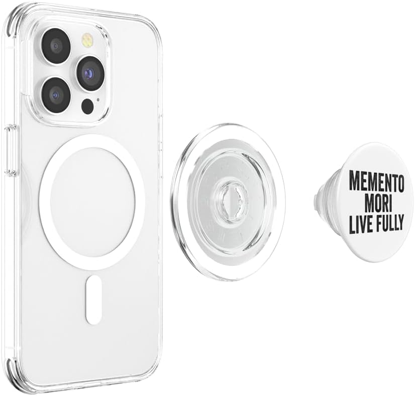Memento Mori, Live Fully. Stoic, Vintage, Quote. PopSockets PopGrip for MagSafe