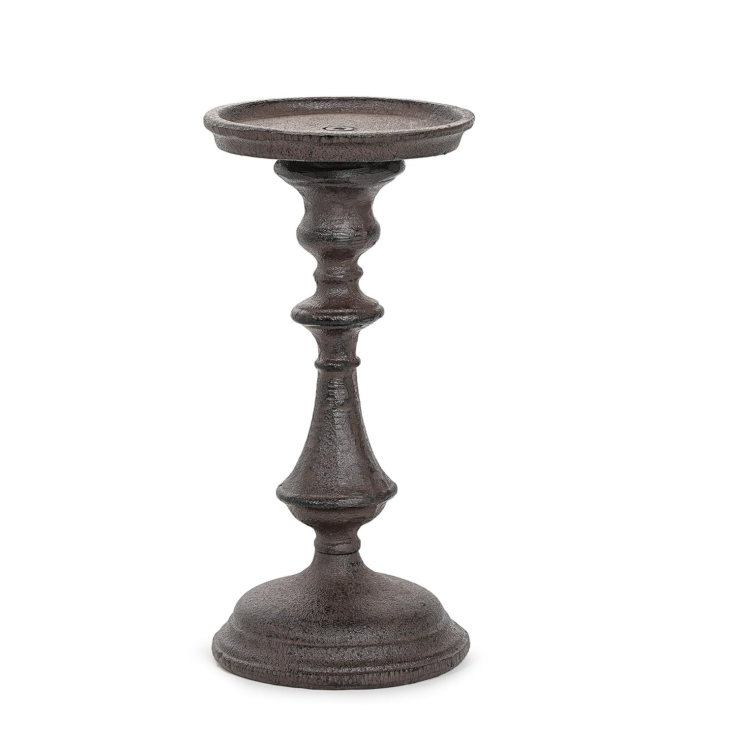 Sungmor Cast Iron Candle Holder - Rustic Style Decorative Pillar Candle Holders, Center Pieces Decoration for Table, Modern Farmhouse French Country Decor, 6.5" Candle Stand Fits Multi-Size Candles
