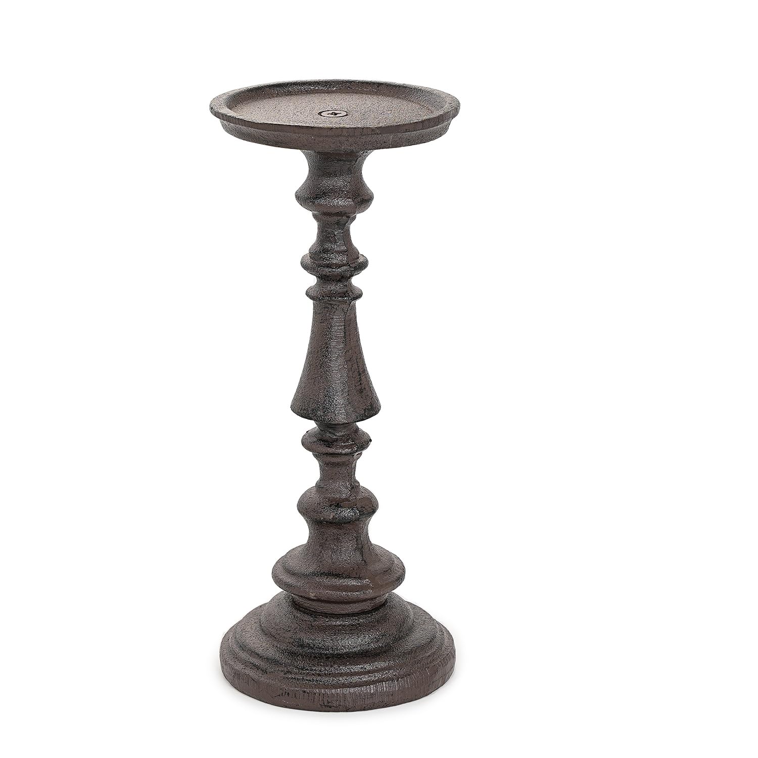 Sungmor Cast Iron Candle Holder - Rustic Style Decorative Pillar Candle Holders, Center Pieces Decoration for Table, Modern Farmhouse French Country Decor, 6.5" Candle Stand Fits Multi-Size Candles