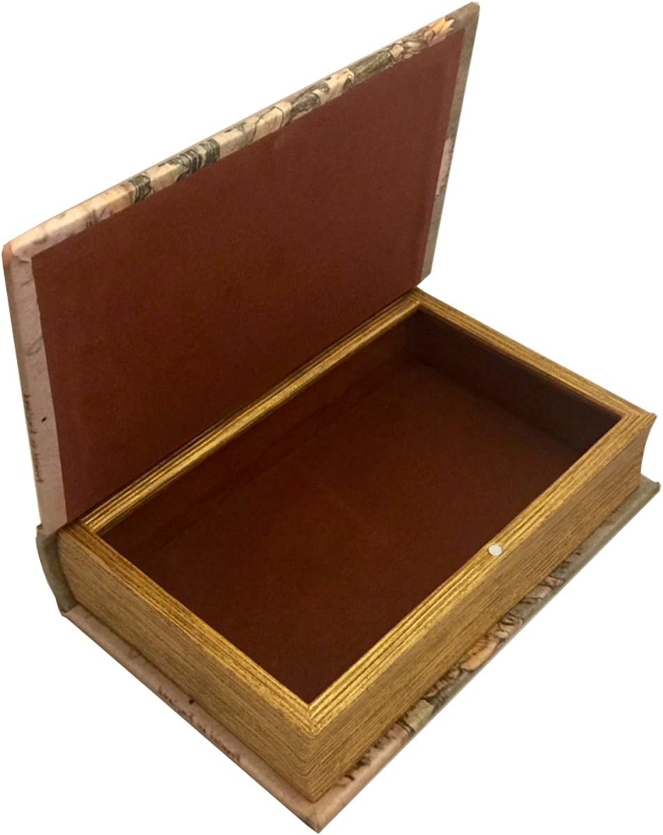 Vintage Fairy Book Box Leather Over Wood Secret Storage Box Fairy Keepsake