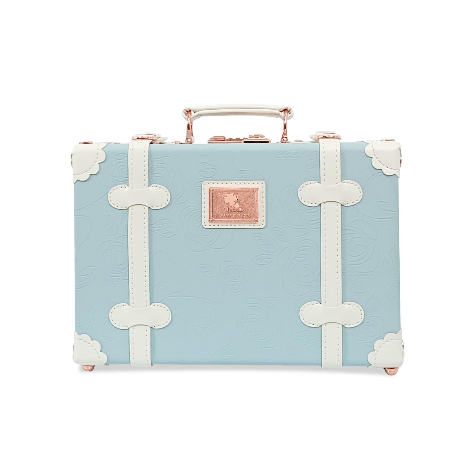 Unitravel Baby Keepsake Case, Handmade Memory Storage Box, Newborn Keepsake Box, Vintage Suitcase for Baby Shower, Baptism, Naming Ceremony or Birthday