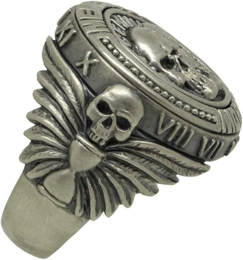 Gemini Zodiac Skull Horoscope Memento Mori masonic men’s Sterling Silver 925 Biker Ring