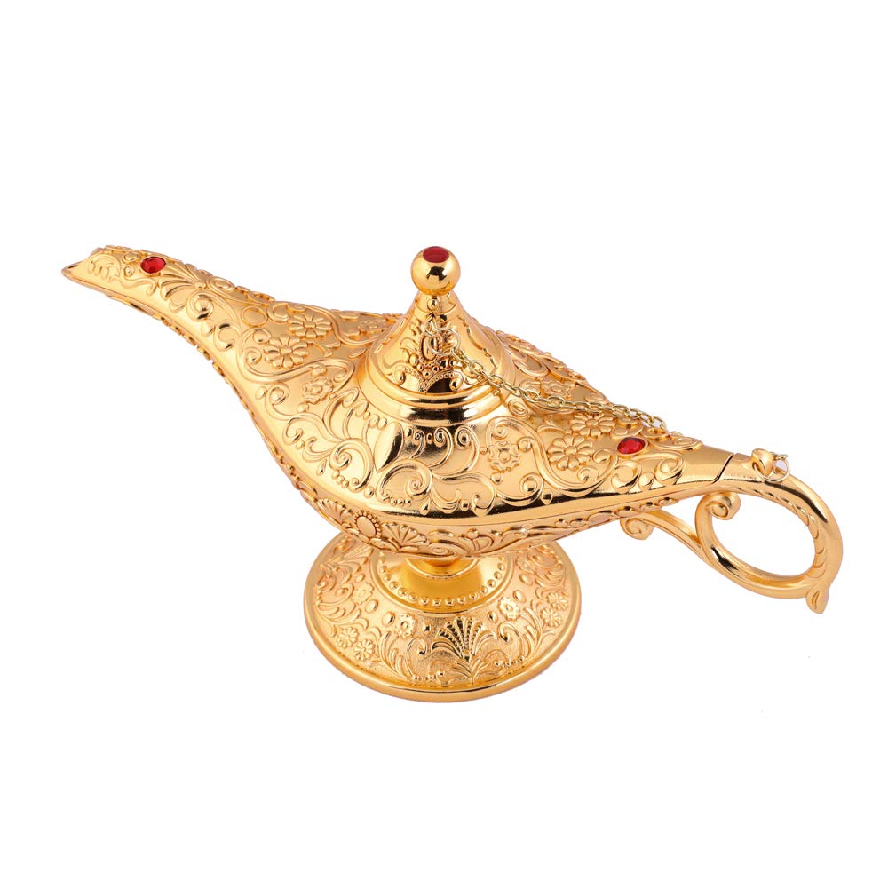 Gusnilo Vintage Aladdin Magic Lamp Genie Collector's Edition /Wedding Table Decoration,Collectable Rare Classic Arabian Props Aladdin Pot & Delicate Gift for Party/Birthday(Pink)