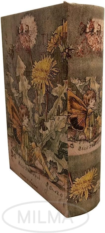 Vintage Fairy Book Box Leather Over Wood Secret Storage Box Fairy Keepsake