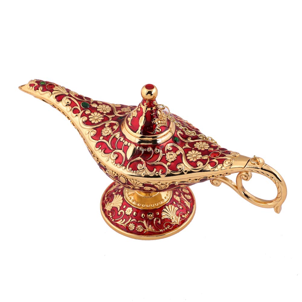 Gusnilo Vintage Aladdin Magic Lamp Genie Collector's Edition /Wedding Table Decoration,Collectable Rare Classic Arabian Props Aladdin Pot & Delicate Gift for Party/Birthday(Pink)