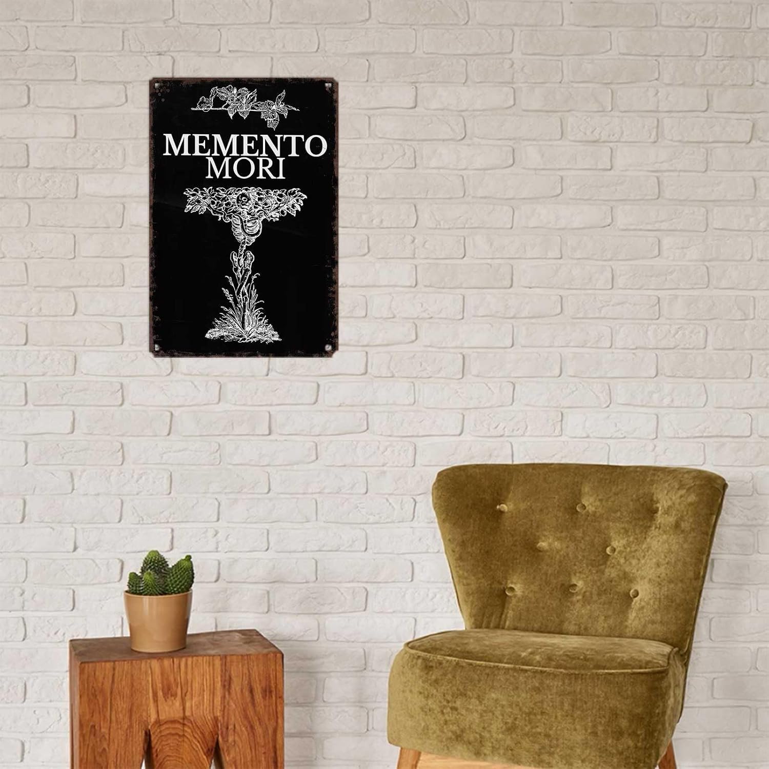 Vintage Metal Sign Memento Mori - Skeleton Tree-Funny Wall Art Tin Signs Poster For Home Room Bedroom Man Cave Office Decor 8x12inch
