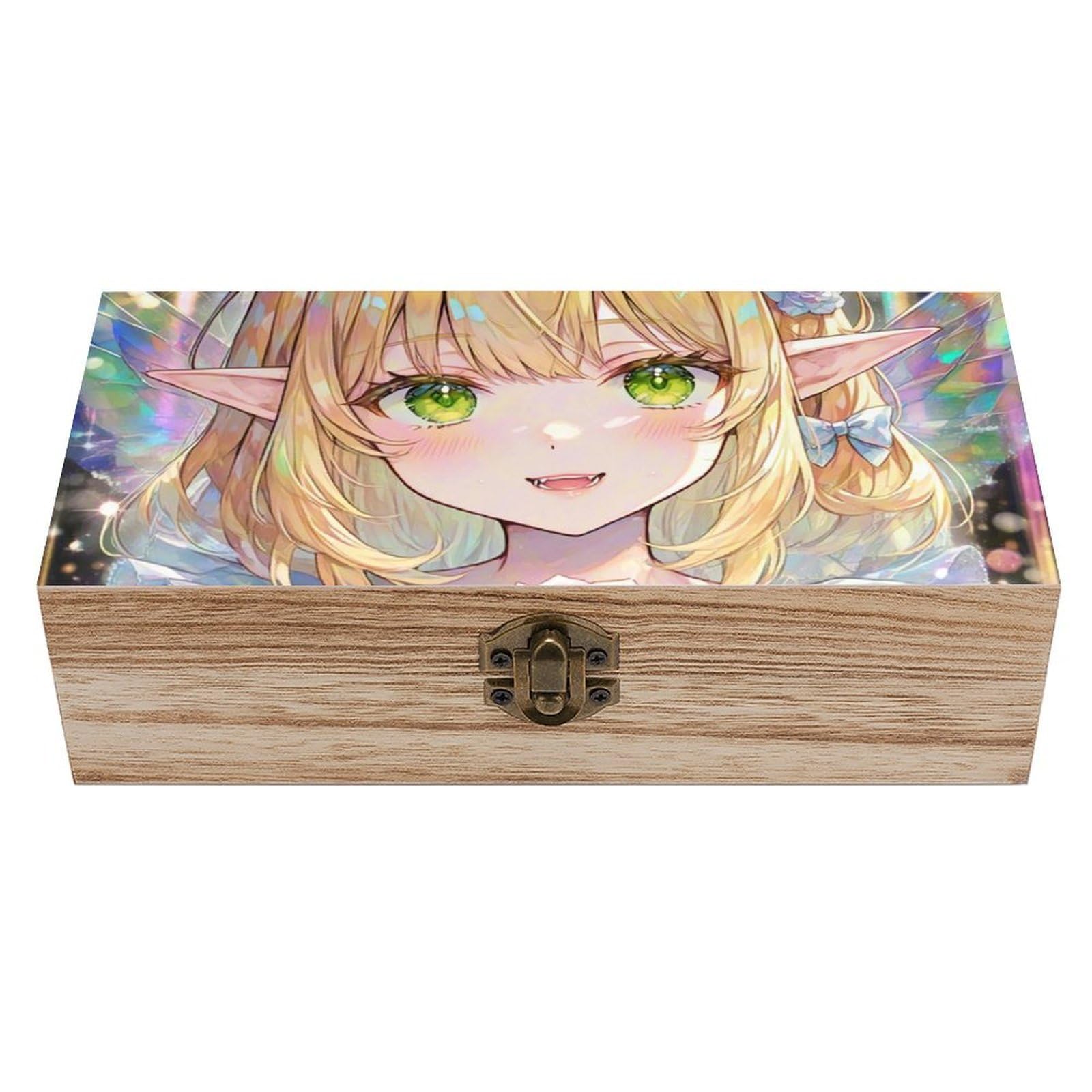 Vintage Wooden Storage Box Elegant Decorative Storage Box Crane And Cloud Pattern Keepsake Box for Photos Mementos Office Supplies
