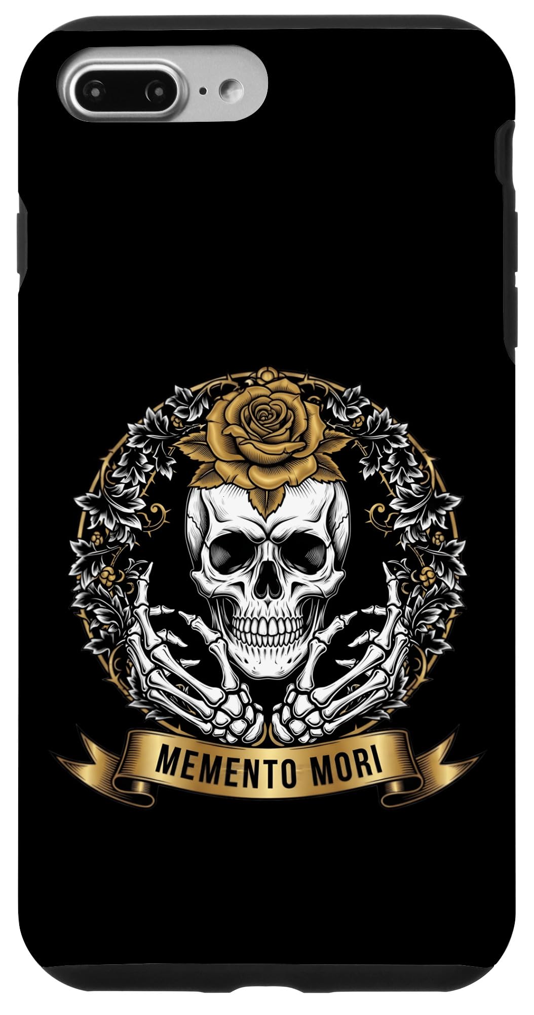 Memento Mori Skeleton with Rose Skeleton Hands Vintage Case for iPhone SE (2020) / 7/8