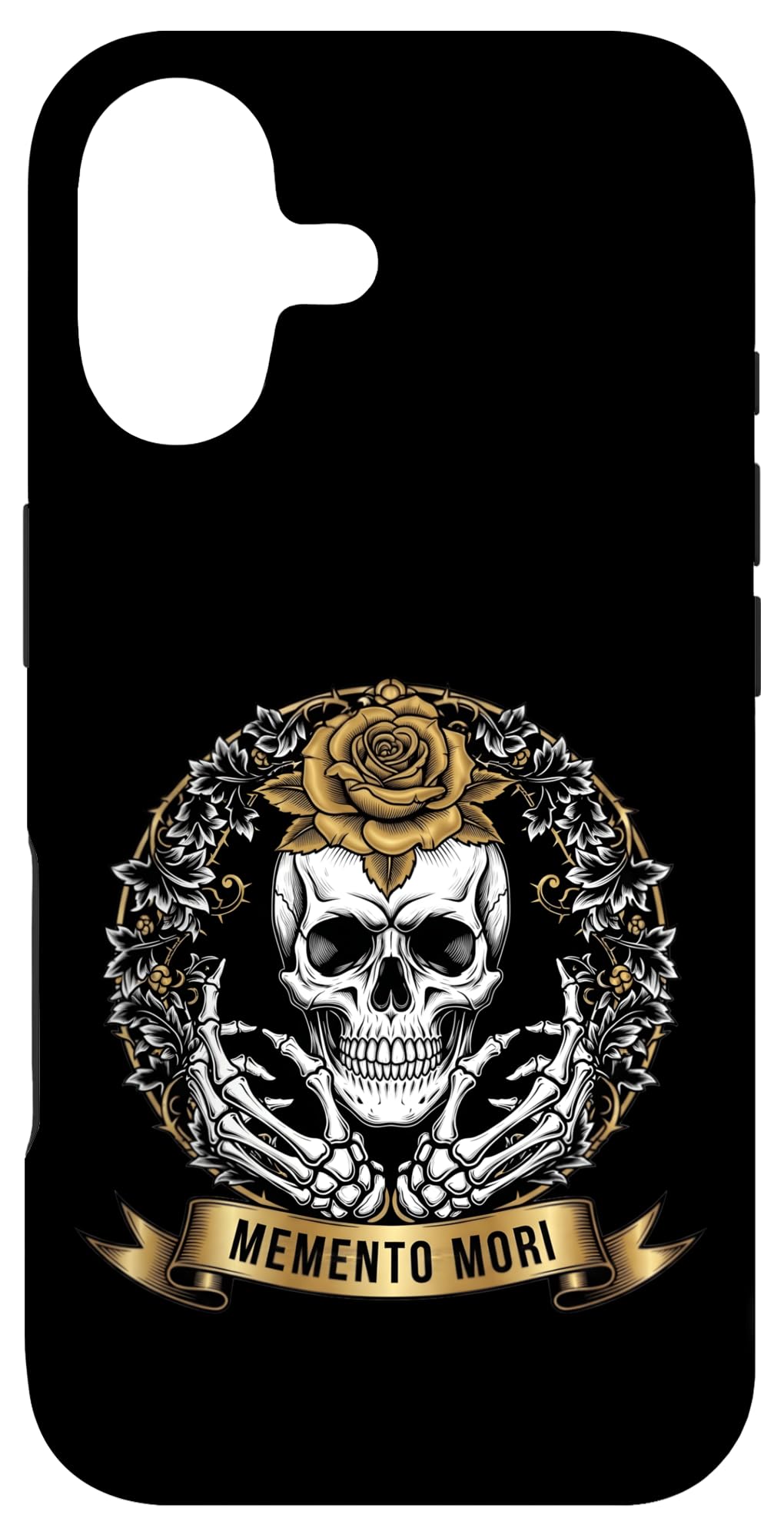 Memento Mori Skeleton with Rose Skeleton Hands Vintage Case for iPhone SE (2020) / 7/8