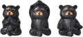 3 Pack Yoga Bear Statue，Mini Collectible Figurines，Living Room Shelf Office Desk Decor, Exercise Meditation Accessories, Yoga Gifts for Women