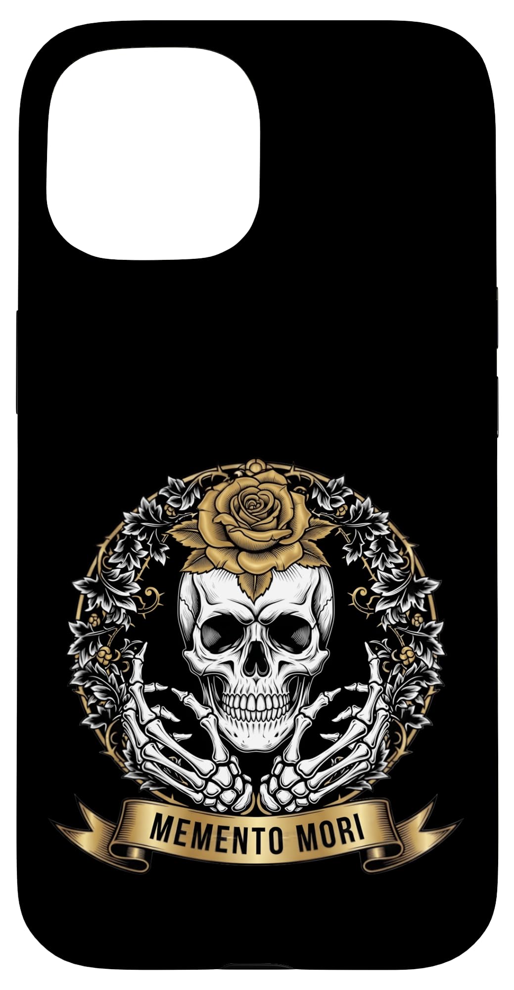 Memento Mori Skeleton with Rose Skeleton Hands Vintage Case for iPhone SE (2020) / 7/8