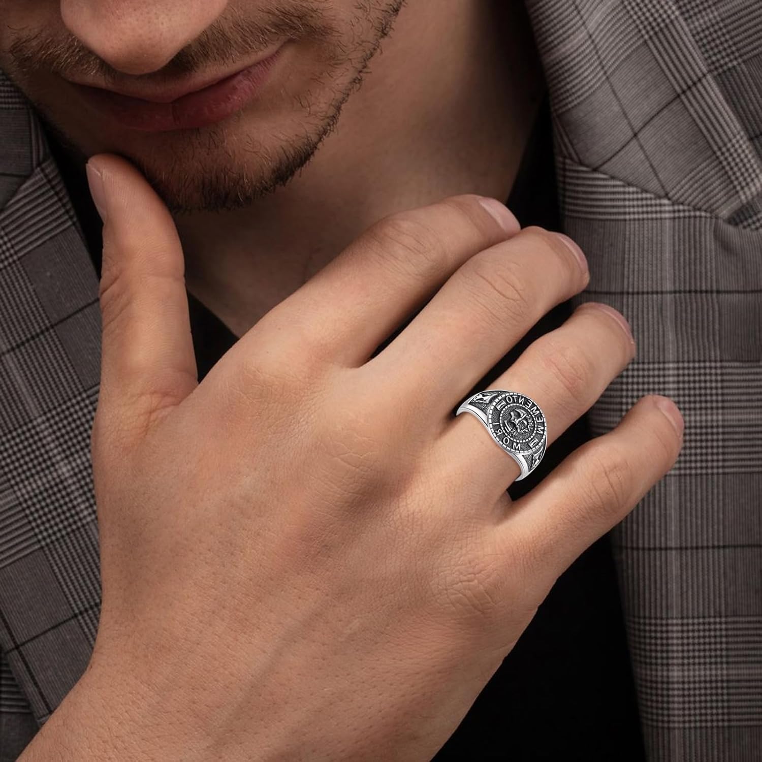 925 Sterling Silver Signet Ring Catholic Jewelry Gifts for Men Women