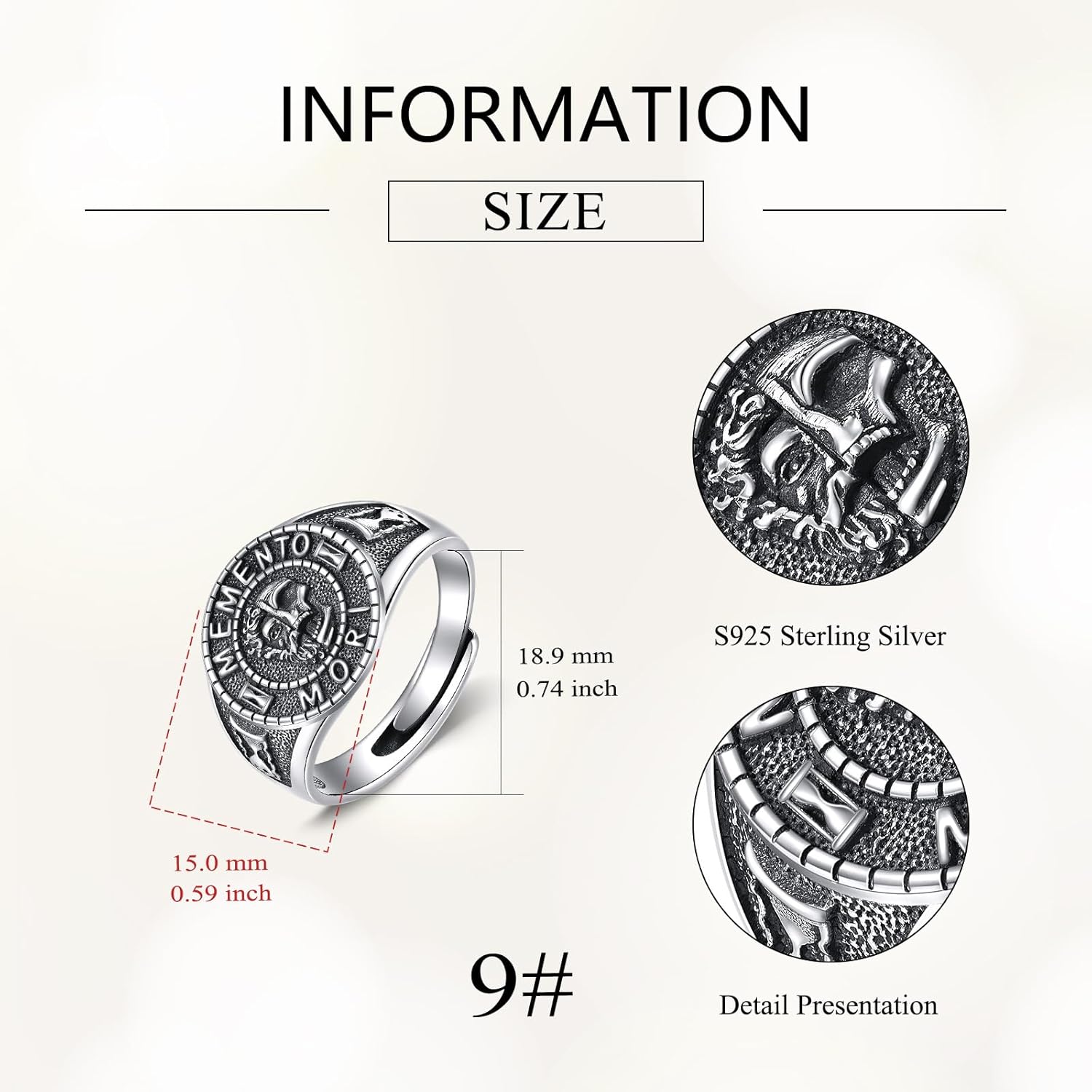 925 Sterling Silver Signet Ring Catholic Jewelry Gifts for Men Women