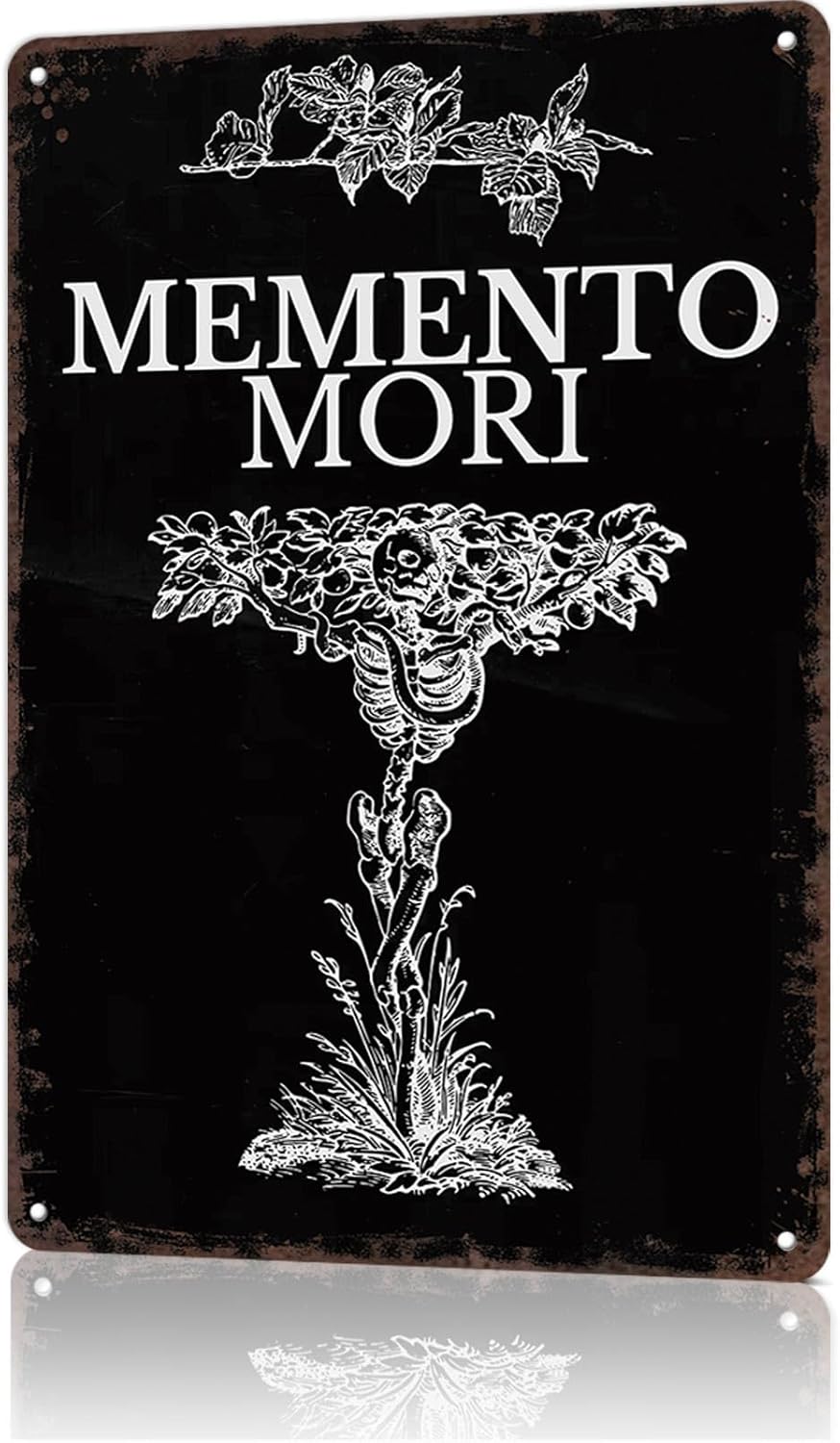 Vintage Metal Sign Memento Mori - Skeleton Tree-Funny Wall Art Tin Signs Poster For Home Room Bedroom Man Cave Office Decor 8x12inch