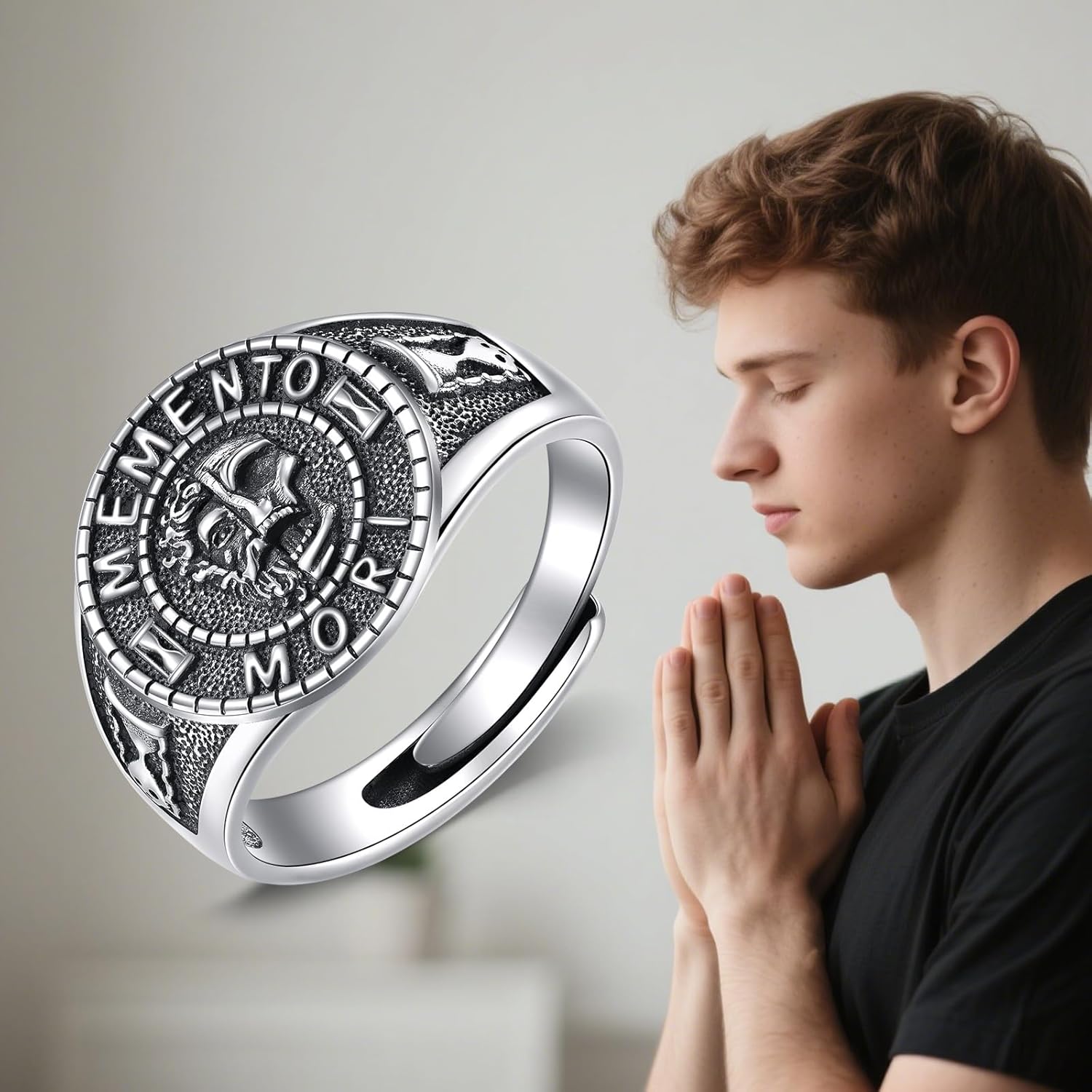 925 Sterling Silver Signet Ring Catholic Jewelry Gifts for Men Women