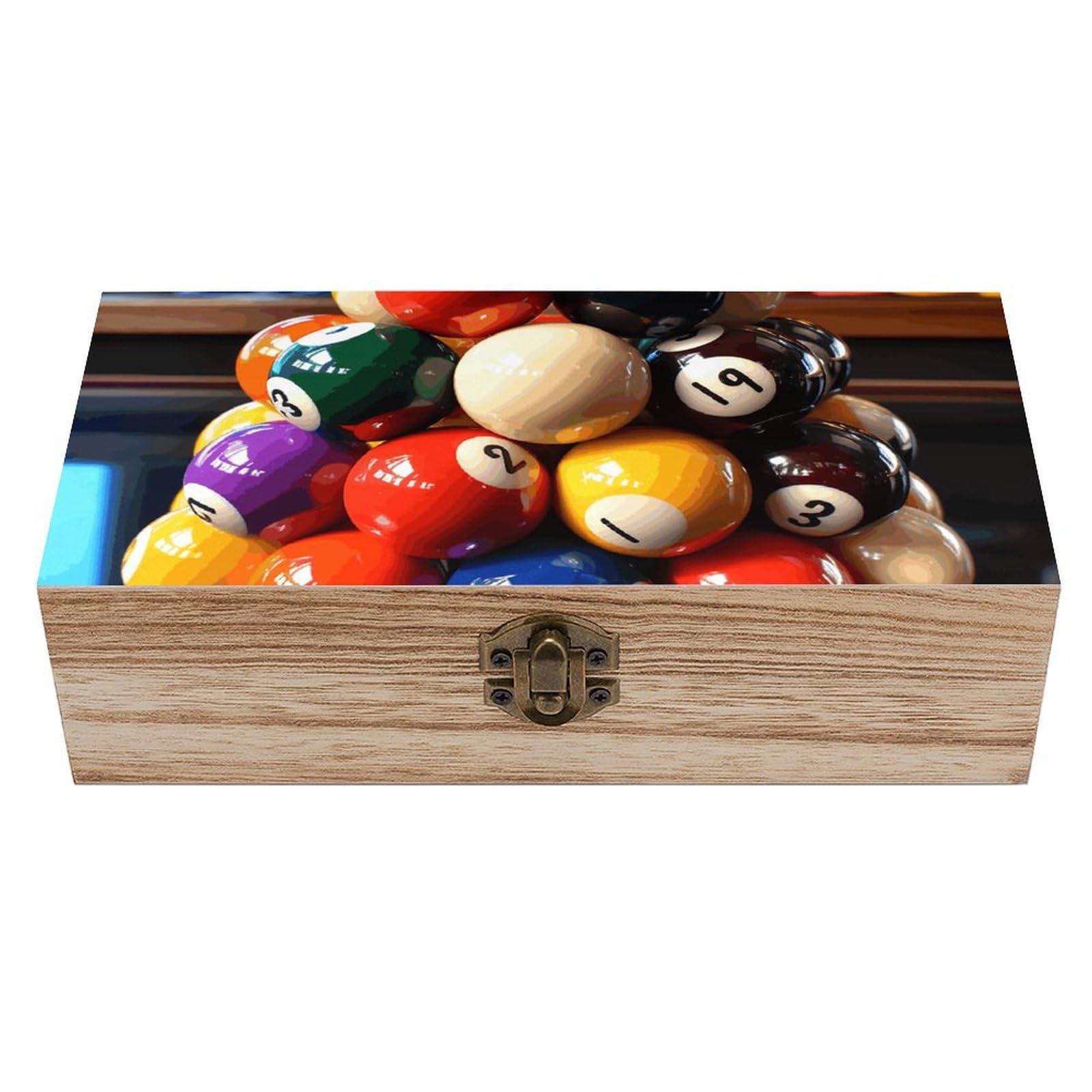 Vintage Wooden Storage Box Elegant Decorative Storage Box American Football Keepsake Box for Photos Mementos Office Supplies