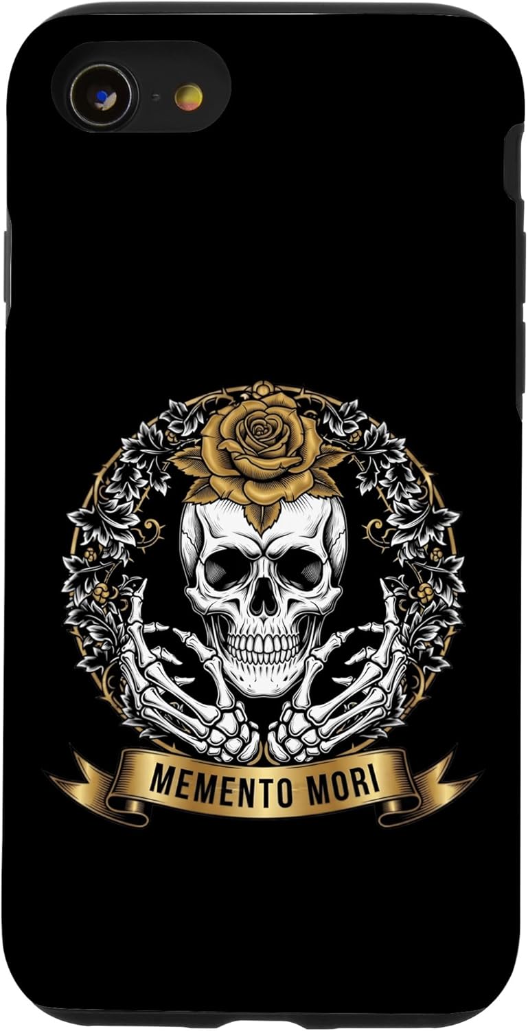 Memento Mori Skeleton with Rose Skeleton Hands Vintage Case for iPhone SE (2020) / 7/8