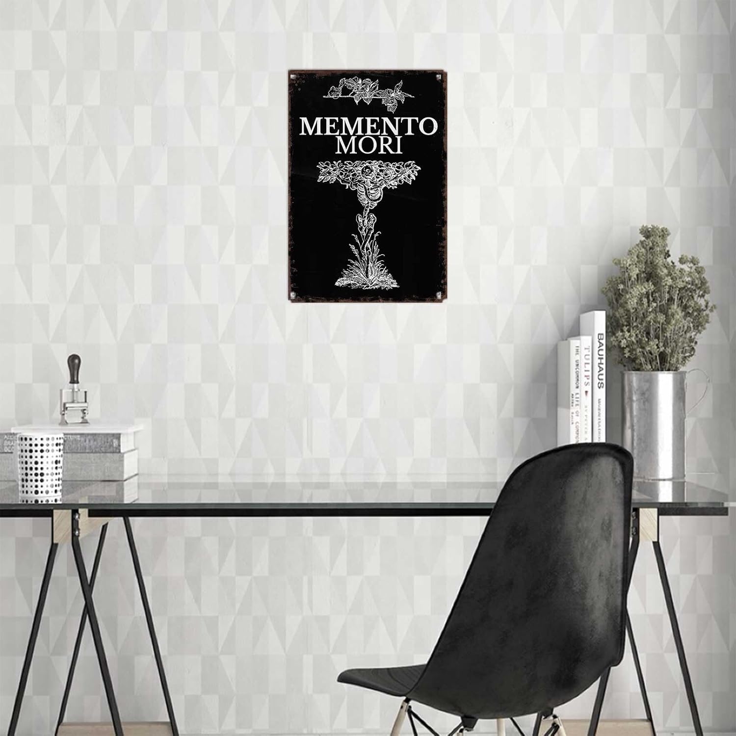 Vintage Metal Sign Memento Mori - Skeleton Tree-Funny Wall Art Tin Signs Poster For Home Room Bedroom Man Cave Office Decor 8x12inch