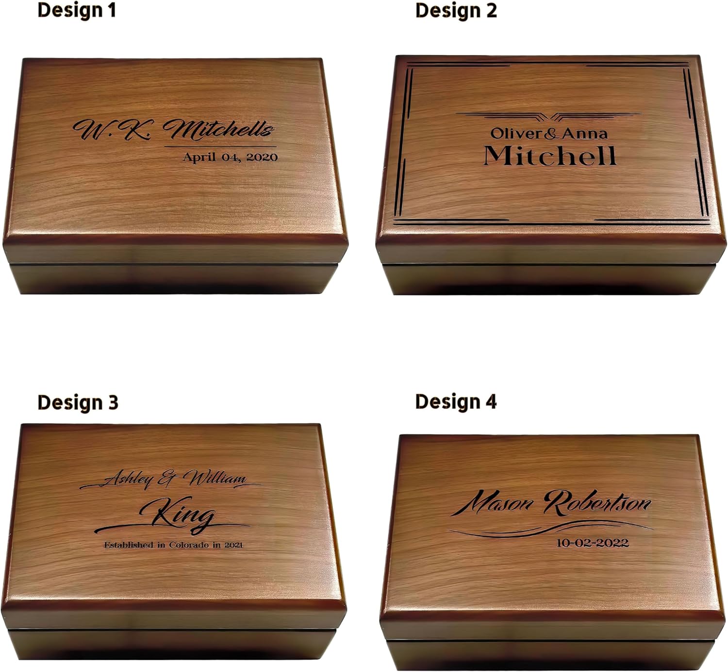 Personalized Memory Box, Custom Memento Box, Gift for Husband Wife, Wedding Day Memory Box, Engraved Keepsake Box for Couples, Memorial Gift, Hand Made Birthday Keepsake Box, Monogrammed Jewelry Box