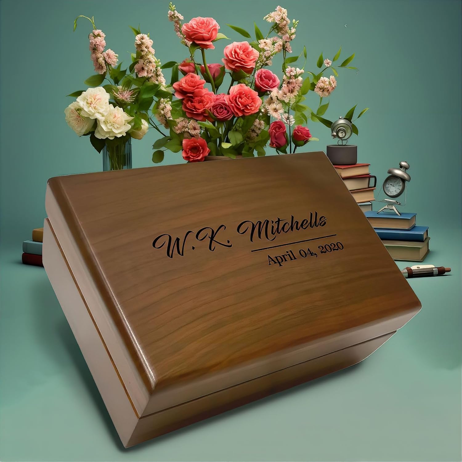 Personalized Memory Box, Custom Memento Box, Gift for Husband Wife, Wedding Day Memory Box, Engraved Keepsake Box for Couples, Memorial Gift, Hand Made Birthday Keepsake Box, Monogrammed Jewelry Box