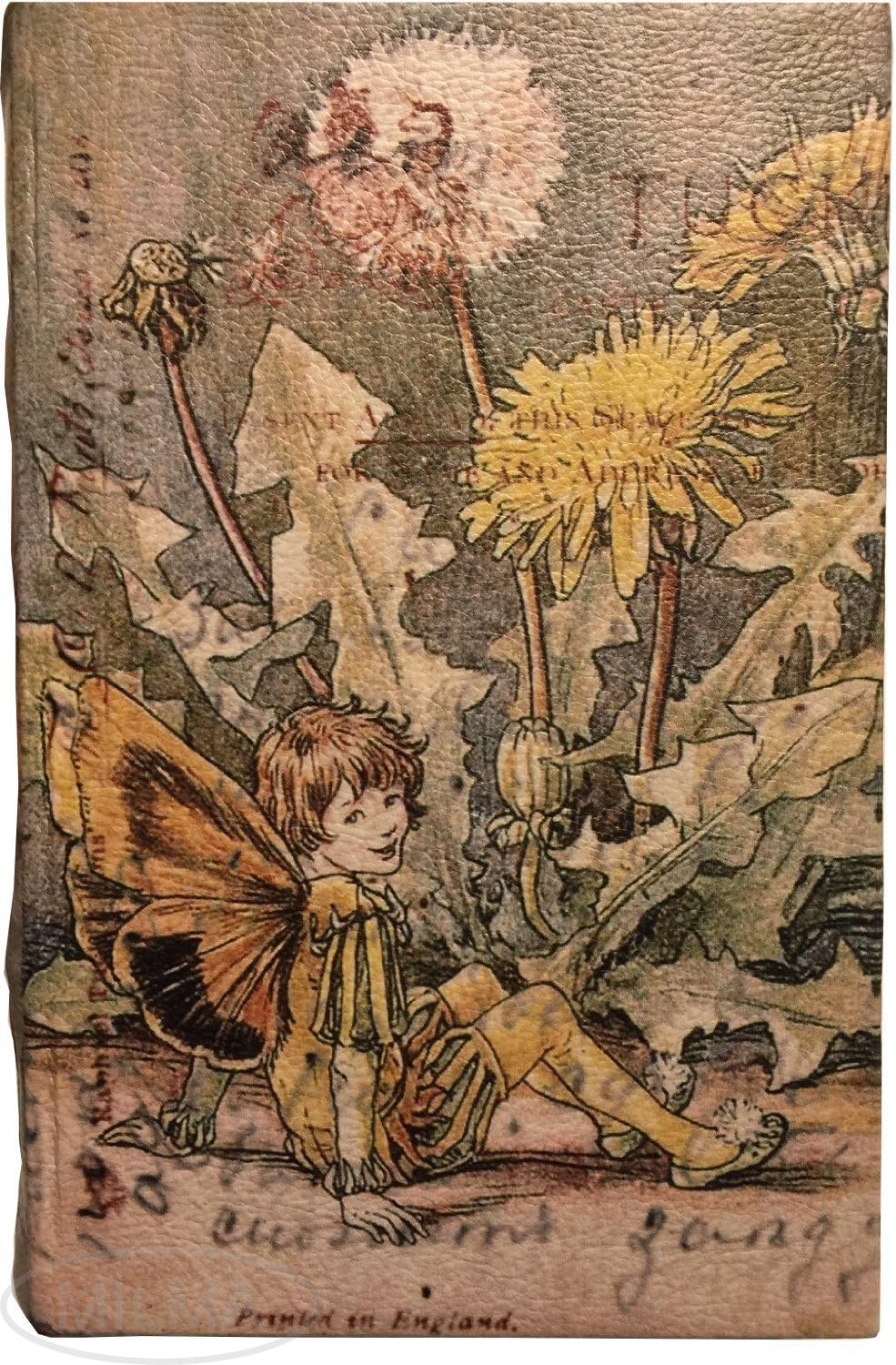 Vintage Fairy Book Box Leather Over Wood Secret Storage Box Fairy Keepsake