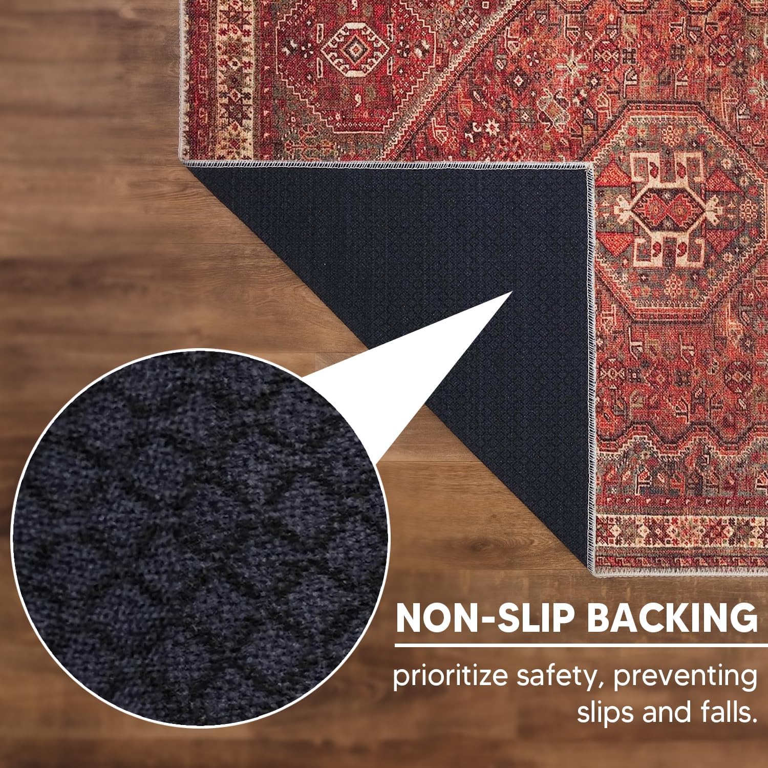 Keen Home Design 3x5 Rug - Machine Washable Entry Rug with Non-Slip Backing, Ideal for Enteryway, Kitchen, Bathroom, Laundry Room - Vintage, Easy Clean, Durable, Low Pile Rug - (3' x 5')