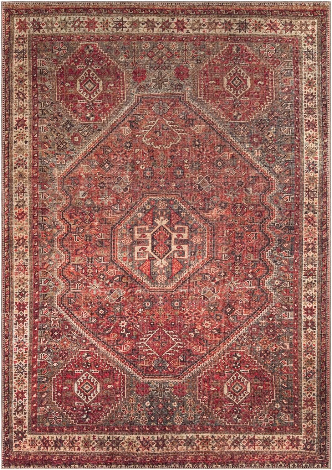 Keen Home Design 3x5 Rug - Machine Washable Entry Rug with Non-Slip Backing, Ideal for Enteryway, Kitchen, Bathroom, Laundry Room - Vintage, Easy Clean, Durable, Low Pile Rug - (3' x 5')