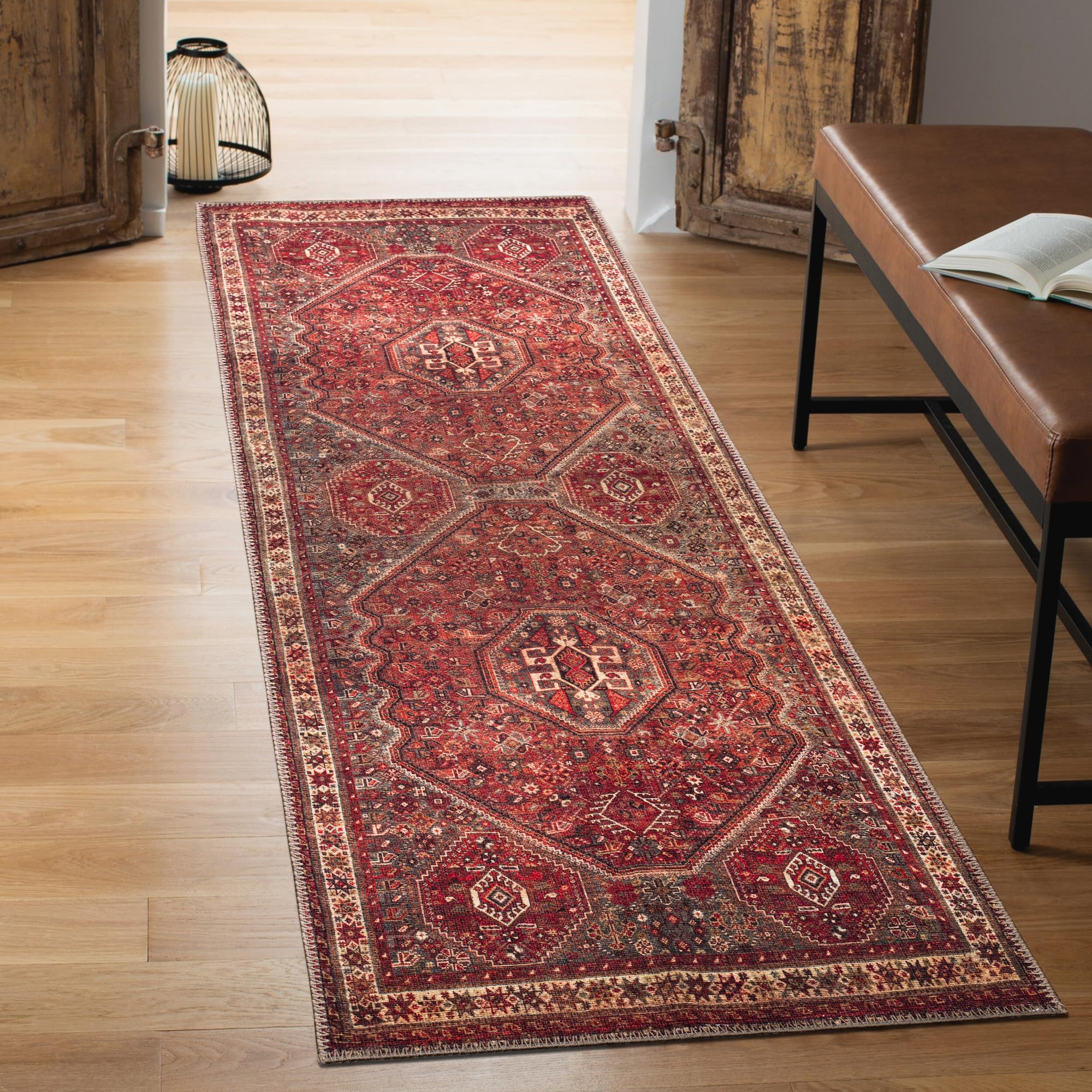 Keen Home Design 3x5 Rug - Machine Washable Entry Rug with Non-Slip Backing, Ideal for Enteryway, Kitchen, Bathroom, Laundry Room - Vintage, Easy Clean, Durable, Low Pile Rug - (3' x 5')