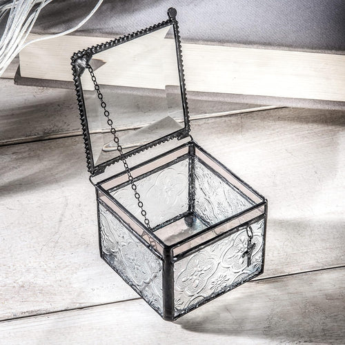 Confirmation Gift Personalized Keepsake Custom Engraved Vintage Stained Glass Jewelry Trinket Rosary Case J Devlin Box 631 EB221