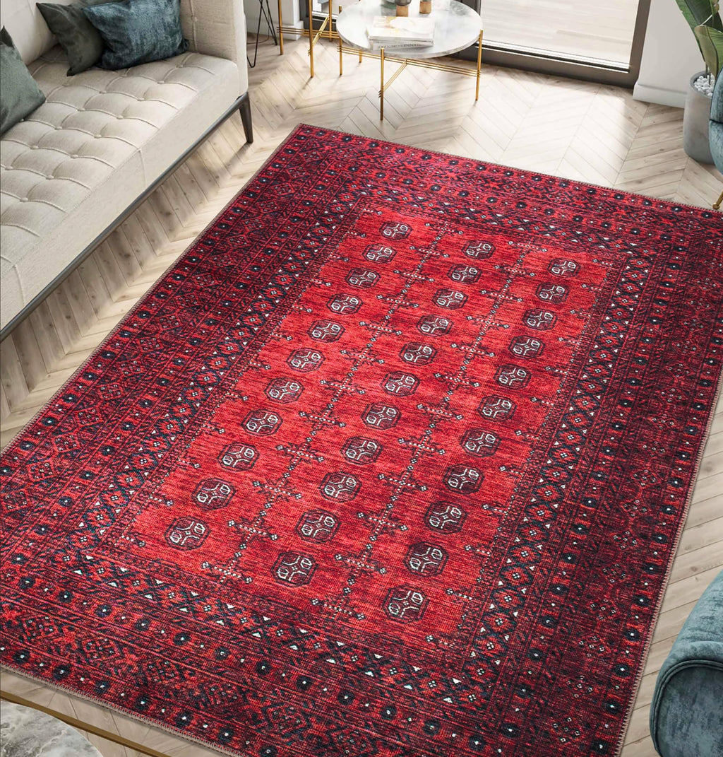 Keen Home Design 3x5 Rug - Machine Washable Entry Rug with Non-Slip Backing, Ideal for Enteryway, Kitchen, Bathroom, Laundry Room - Vintage, Easy Clean, Durable, Low Pile Rug - (3' x 5')